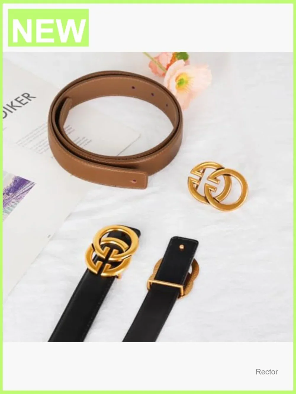 Classic Metal Buckle Faux Leather Belt for Jeans & Dresses